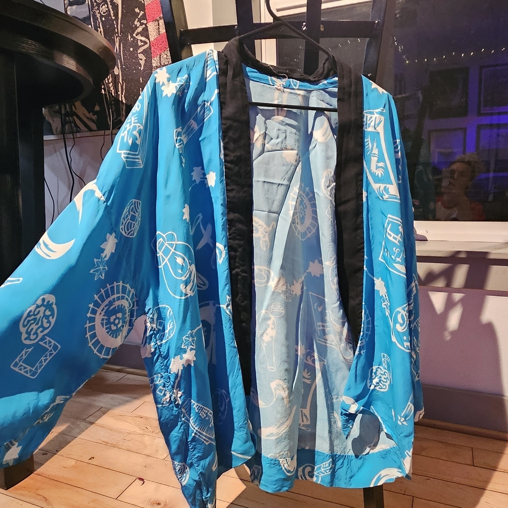 Blue Patterned Lightweight Shall Jacket